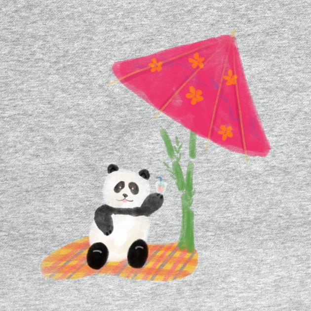 Excited for Summer: Panda in the Beach by Kamyl GP